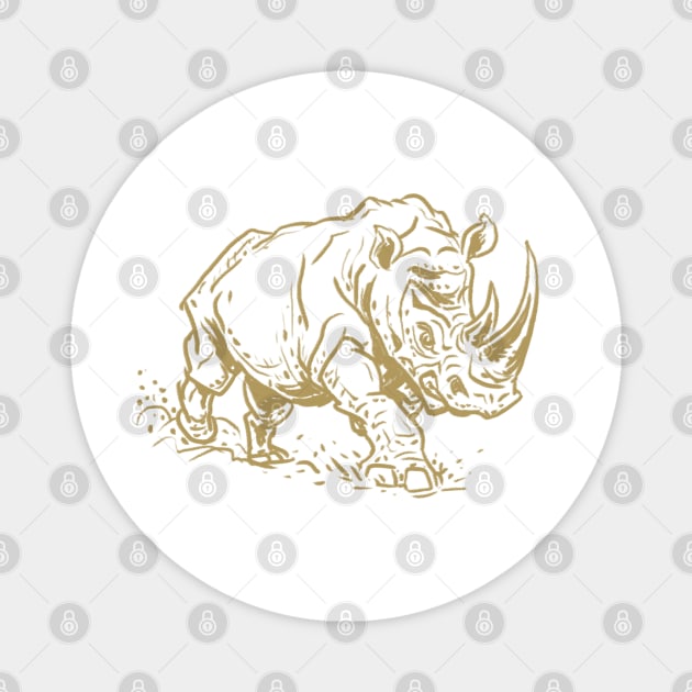 Rhino Run Wild, Rhinoceros Magnet by Studio DAVE